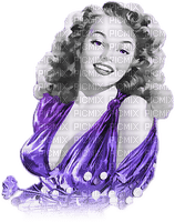 soave woman vintage pin up flowers black white - png ฟรี