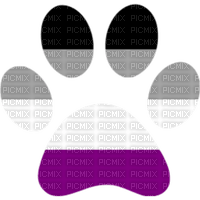 Asexual ace Pride pawprint paw print - png gratuito