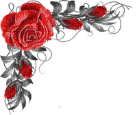 soave deco vintage  rose flowers black white red - δωρεάν png