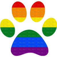 Rainbow pride pawprint paw print - png gratuito