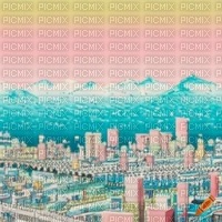 Pastel Pink Neon City - PNG gratuit