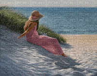 Frau am Strand - Besplatni animirani GIF