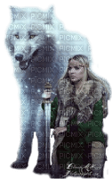fantasy  woman with wolf by nataliplus - 無料png