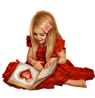 flicka-bok--girl and book - δωρεάν png