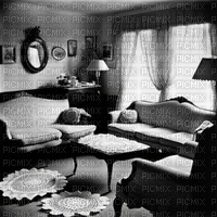 Vintage Living Room B&W - darmowe png
