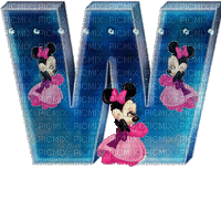 image encre animé effet lettre W Minnie Disney  edited by me - Nemokamas animacinis gif