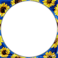 soave frame circle flowers sunflowers blue yellow - png gratis