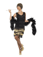 vintage flapper woman art deco - PNG gratuit