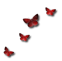 Red butterflies overlay deco [Basilslament] - png ฟรี