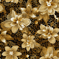 sm3 flower pattern gold image black - Free PNG