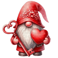 Valentine Red Gnome - Bogusia - Free PNG