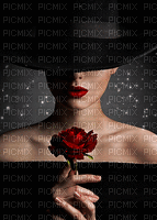 Kobieta z różą - GIF animé gratuit