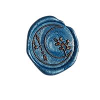 moon blue and gold bronze wax seal - zadarmo png