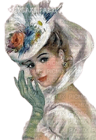 VanessaVallo _crea-vintage woman watercolor - ilmainen png