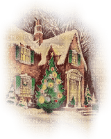 Haus an Weihnachten - PNG gratuit