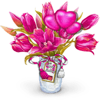 Kaz_Creations Vase Flowers Plant Pink - kostenlos png