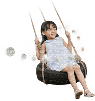 Kaz_Creations Child Girl On Swing - png grátis