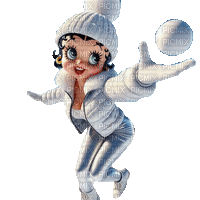 Betty  Boop Winter - GIF animado grátis