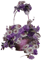 flowers, purple, GIF, basket,Pelageya - Ücretsiz animasyonlu GIF