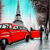 kikkapink paris car animated background - Darmowy animowany GIF