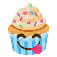 Emoji kitchen yum yummy cupcake food - png ฟรี