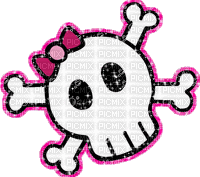 pink glitter skull