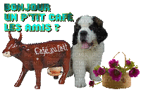 bonjour un p'tit café les amis - Безплатен анимиран GIF