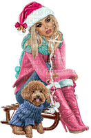 Kaz_Creations Colour Girls Christmas Noel Dog Pup - png gratis