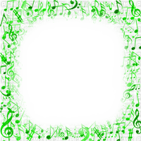 Music.Notes.Frame.Green - By KittyKatLuv65 - gratis png