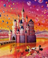 image encre bon anniversaire fantaisie château  color effet ballons Minnie Mickey Disney fleurs  edited by me - zadarmo png