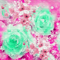 BG / spring.flowers.green.pink.2.idca - Gratis geanimeerde GIF