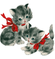 vintage christmas cats - png ฟรี