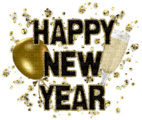 Happy New Year text by nataliplus - bezmaksas png