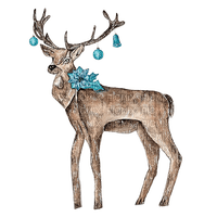 sm3 winter deer blue animal image png - Free PNG