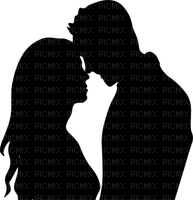 couple love silhouette - PNG gratuit