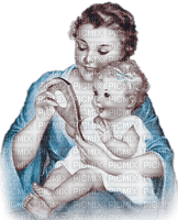 soave woman children vintage mother blue brown - δωρεάν png