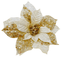 flower deco gold white christmas rox - zdarma png