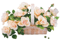 Korb mit weißen Rosen - nemokama png
