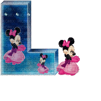 image encre animé effet lettre L Minnie Disney  edited by me - Nemokamas animacinis gif