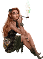 Woman with a pipe. Leila - gratis png
