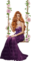 Kaz_Creations Woman Femme On Swing - Free PNG