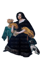 woman with dog - gratis png