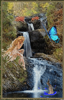 cascade, fée dauphin - Ilmainen animoitu GIF