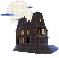 Halloween Haunted House - Darmowy animowany GIF
