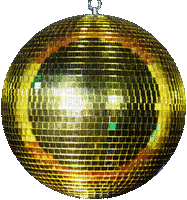 disco ball gold gif anime animated dance deco tube mirror diskokugel - GIF animé gratuit