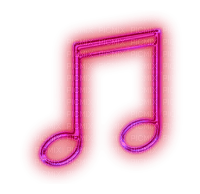 neon pink musical note Bb2 - png gratis
