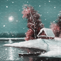 kikkapink winter snow animated background - GIF เคลื่อนไหวฟรี
