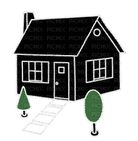 House Drawing (black) - png ฟรี