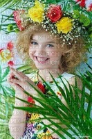 menina flores - PNG gratuit