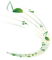 green deco music  notes vert - PNG gratuit